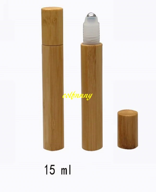 300pcs/lot 15ML Bamboo Roll On Bottle Empty Essential Oil Cosmetic Lotion Liquid Perfume Refillable Sample Container | Красота и