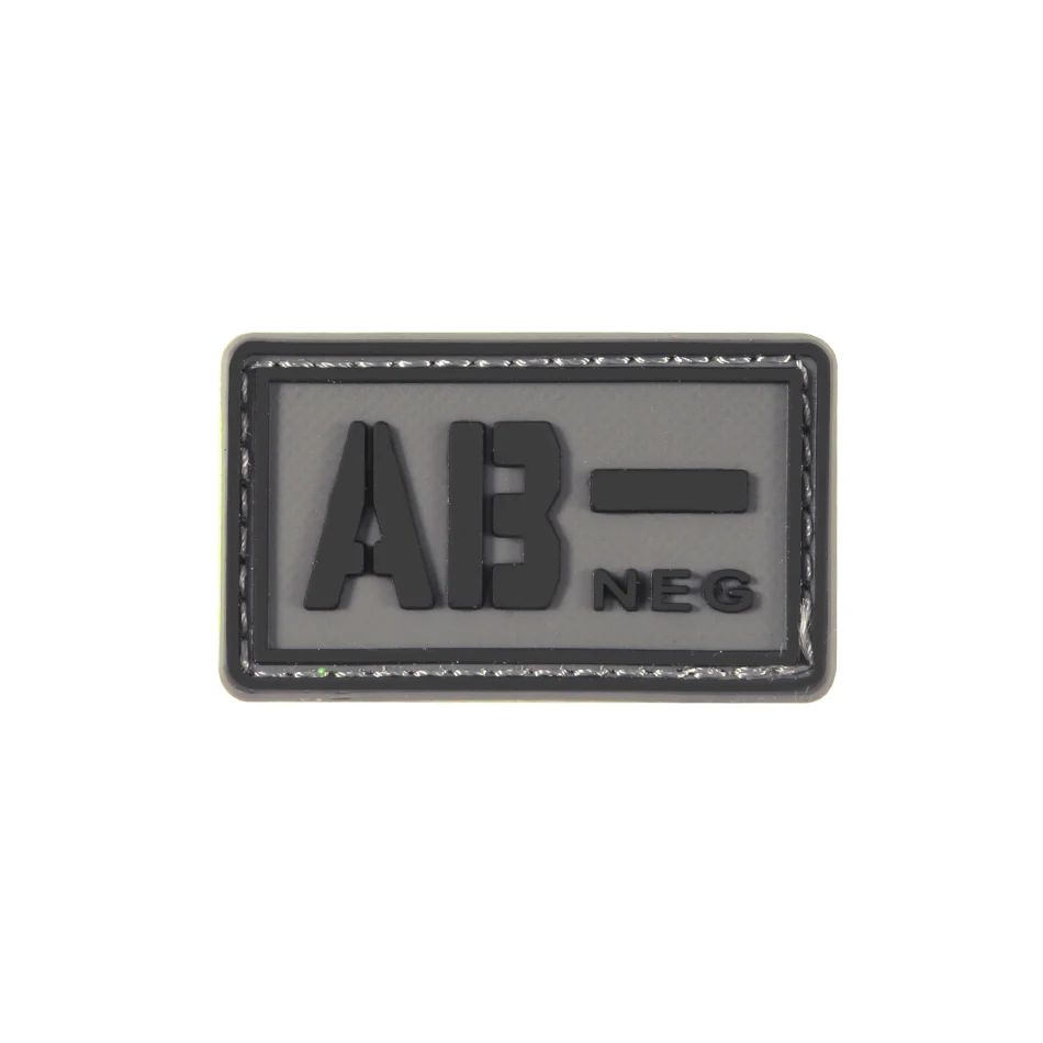 7 Светящиеся 3D ПВХ A+ B+ AB+ O+ положительные A-B-AB-O-отрицательные наклейки для группы крови нашивки военные значки резиновые - Цвет: 7