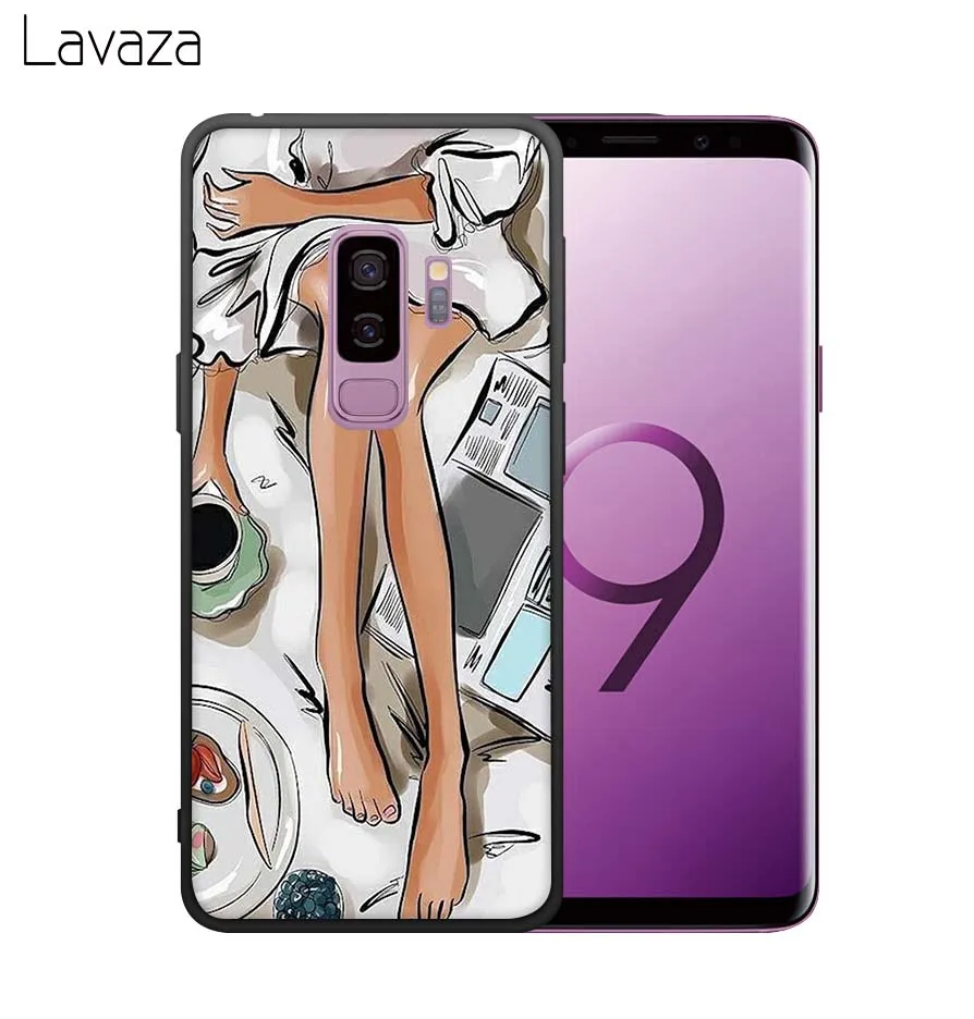 Мягкий чехол Lavaza для мамы и дочки с коричневыми волосами Galaxy A3 A5 2016 2017 A6 plus A7 A8 A9 J6