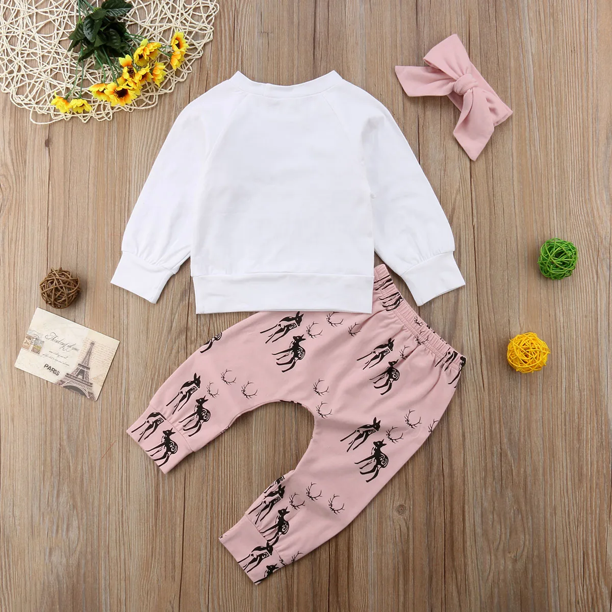 Комплект одежды из 3 предметов для новорожденных мальчиков и девочек топы с