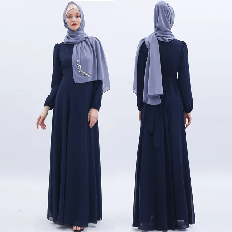 Летняя шифоновая абайя Дубаи мусульманский хиджаб платье кафтан женская Caftan