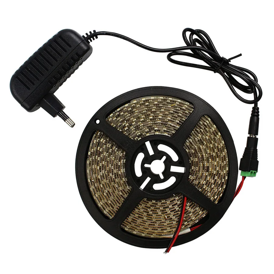 Водонепроницаемая светодиодная лента 5 м 3528 600 светодиодов с адаптером питания 12