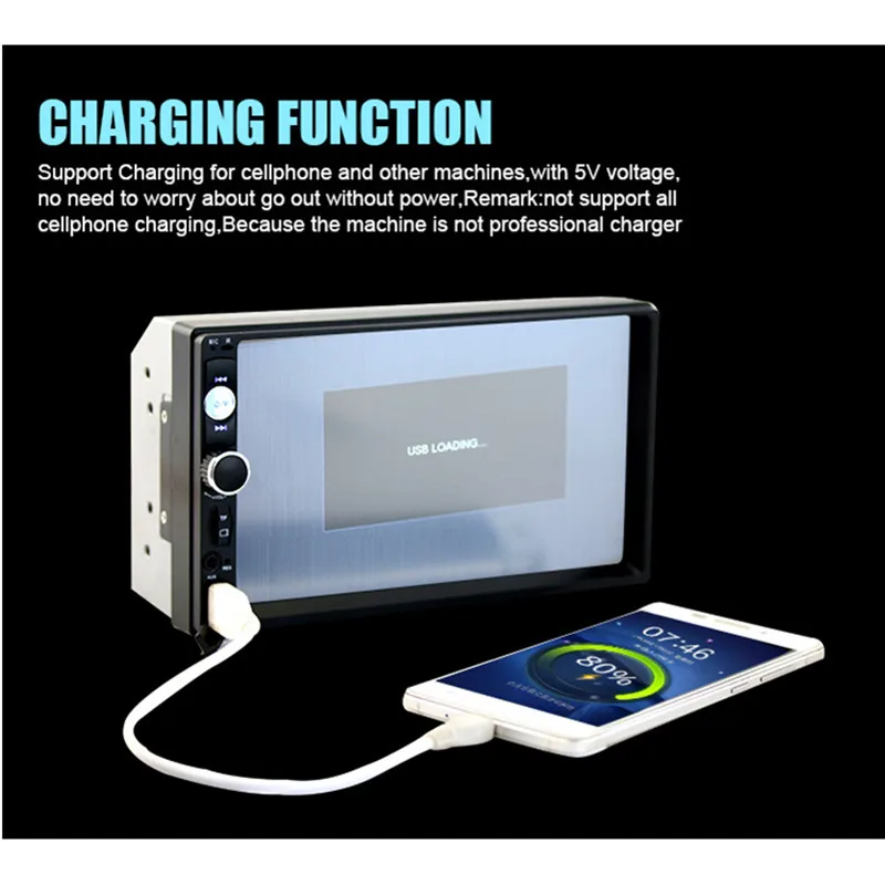 MP5-плеер Wince 7-дюймовый автомобильный с сенсорным HD экраном поддержкой Bluetooth
