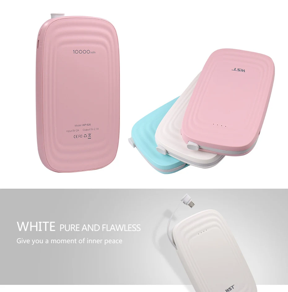 WST 10000 mAh Портативная Мобильная Внешняя батарея power bank аккумулятор power Bank для Xiaomi samsung телефон Poverbank зарядное устройство