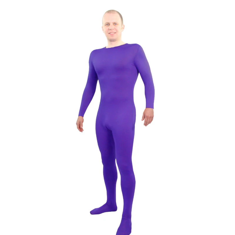 

Speerise Men Long Sleeve Unitard Women Spandex Ballet Full Body Tight Footed Jumpsuit Zentai Bodysuit