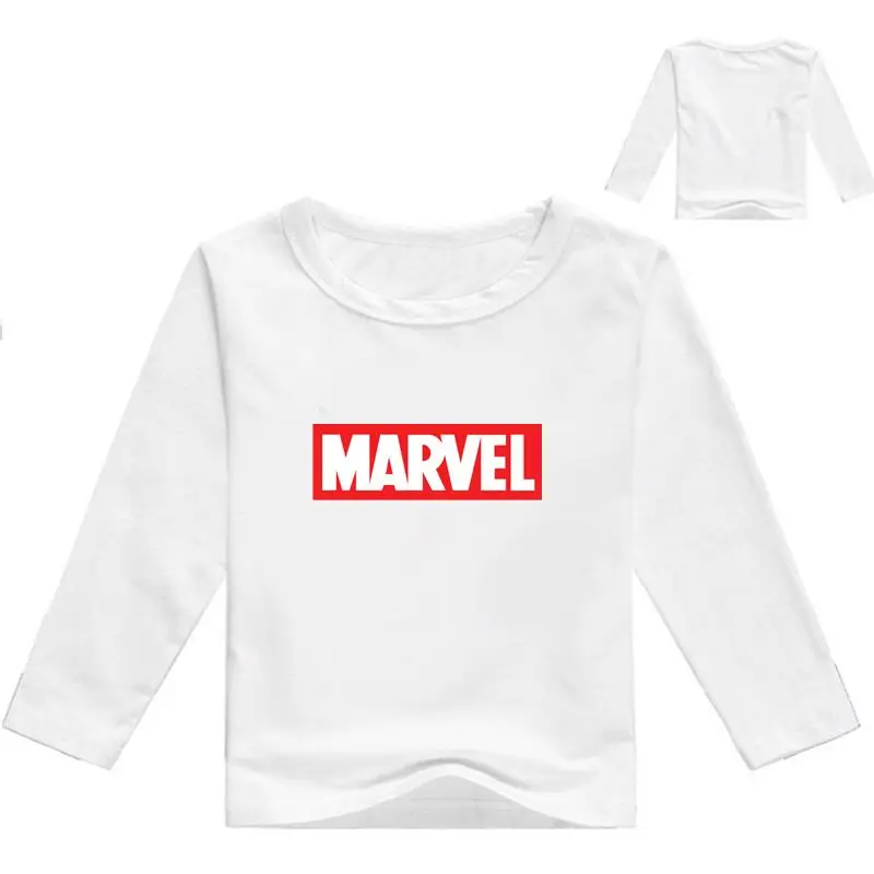 color at picture Новая одежда для девочек от 2 до 12 лет рубашка с героями комиксов Marvel топы для мальчиков года, детские футболки с длинными рукавами на осень, футболки для маленьких мальчиков, dert4455 - Цвет: color at picture