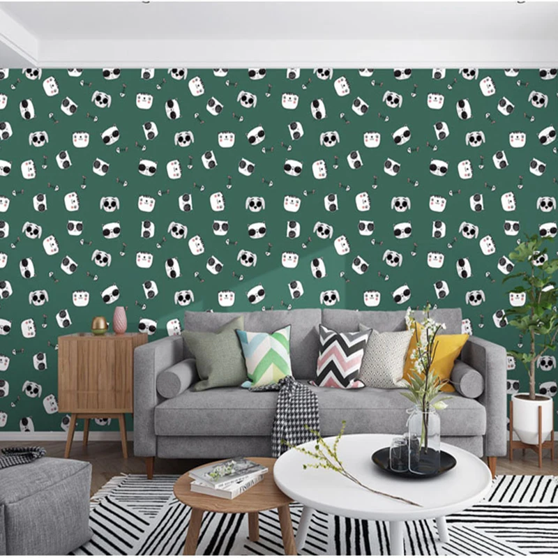 

Wallpaper Non-woven Self-adhesive 0.53*5M Dark Green Ins Style For Kitchen Waterproof Wall Sticker Wall Papers Home Decor Tapety