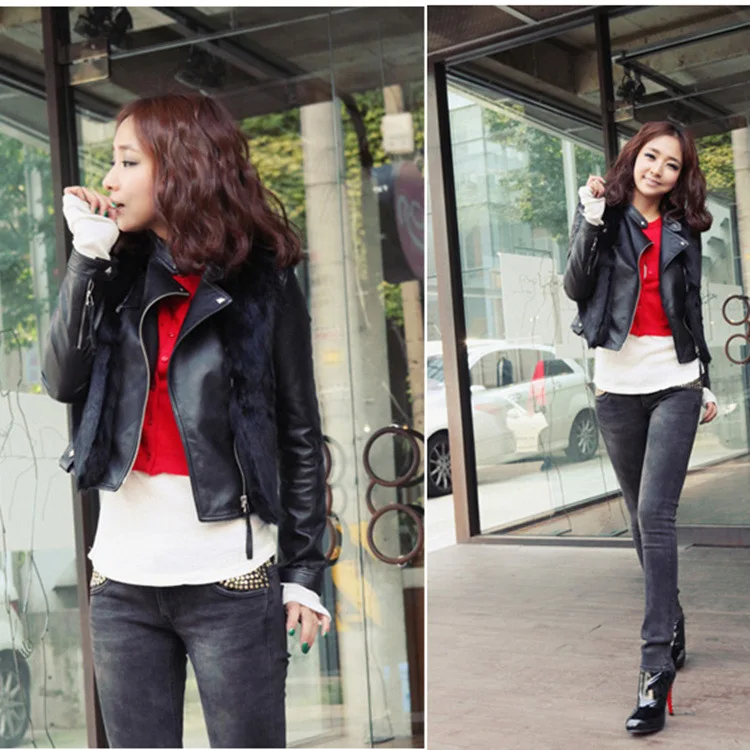 Байкерская куртка женская из искусственной кожи | Женская одежда