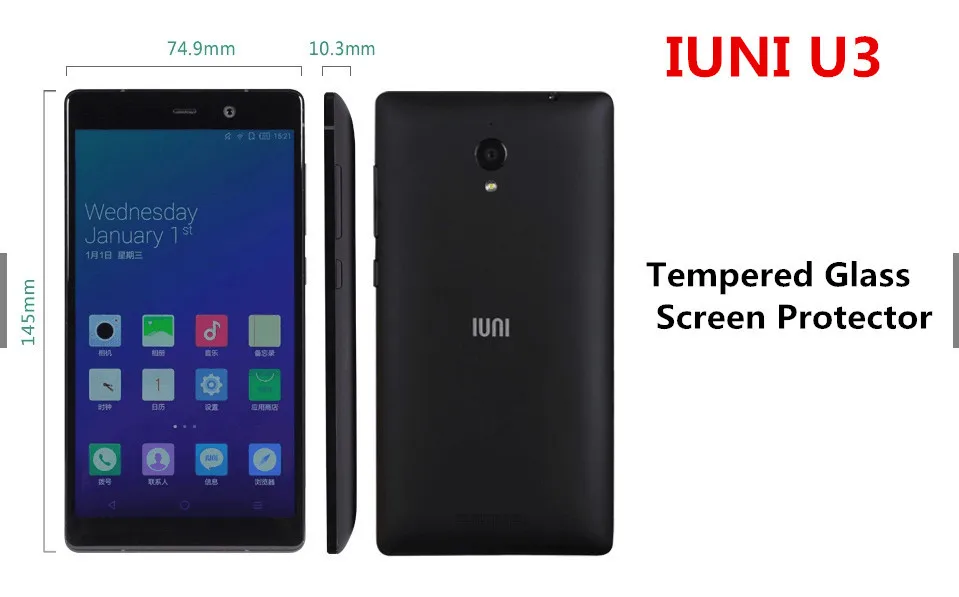 For Iuni U3 5.5" Premium Tempered Glass Screen Protector Protective Film Explosion-proof Scratch-proof