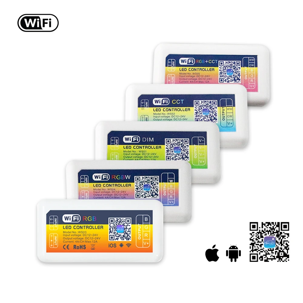 Светодиодный Управление DC12V 24V смарт Светодиодные ленты Wi Fi RGB/RGBW/CCT светодиодный
