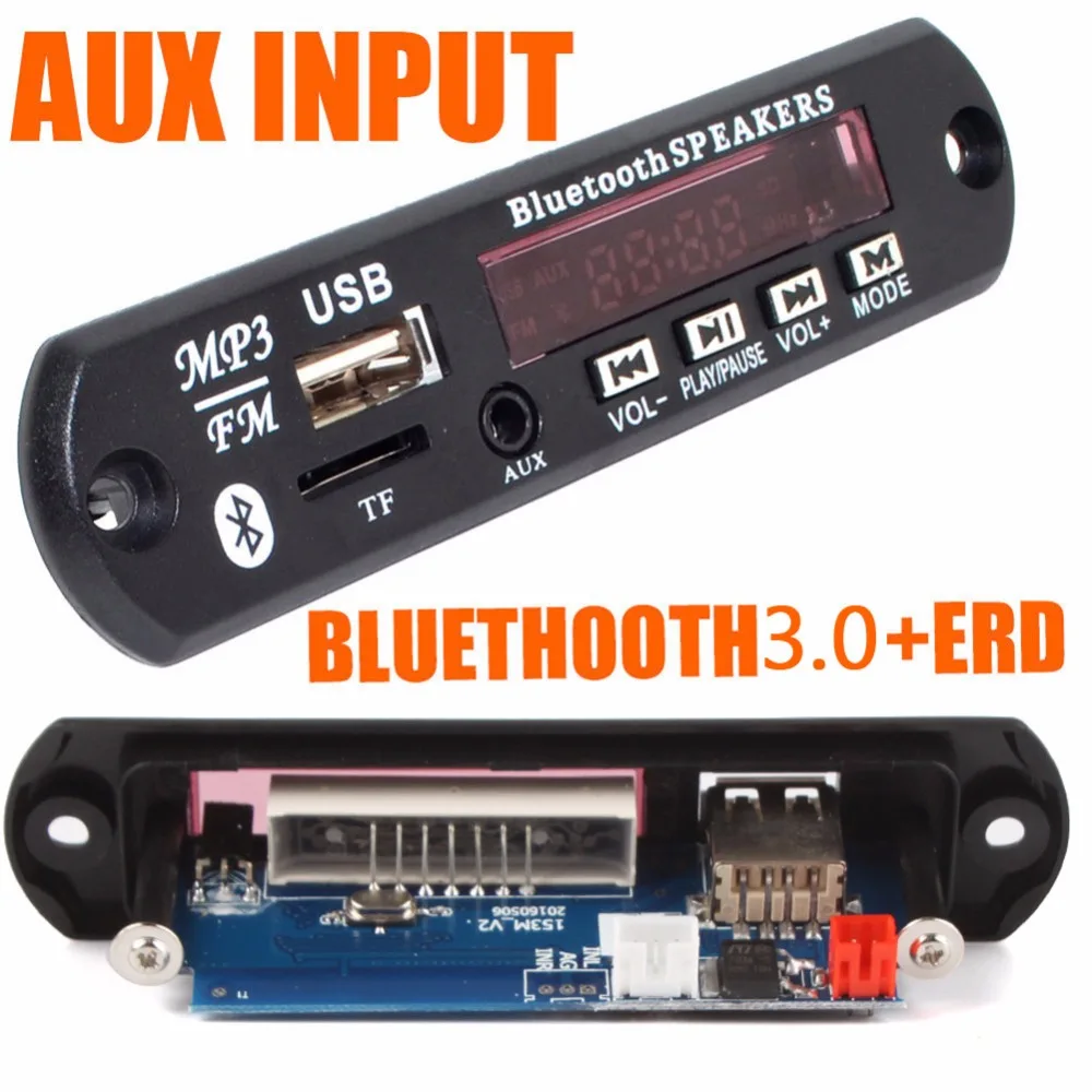 Беспроводной Bluetooth 12 В 5 в микро usb микрофон 3 мм AUX FLAC MP3 WMA декодер плата аудио
