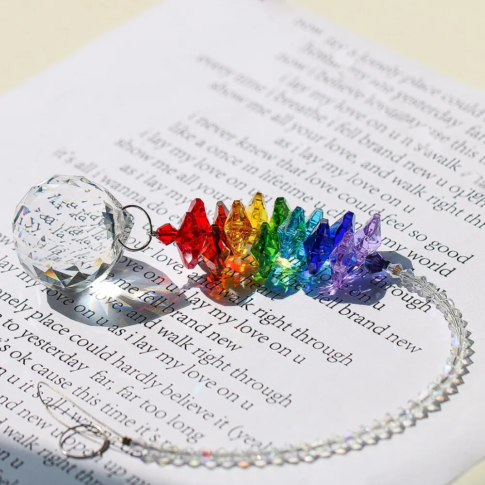 hd chakra crystal suncatcher chandelier crystal ball prisms pendant rainbow maker window hanging ornament home wedding decor free global shipping