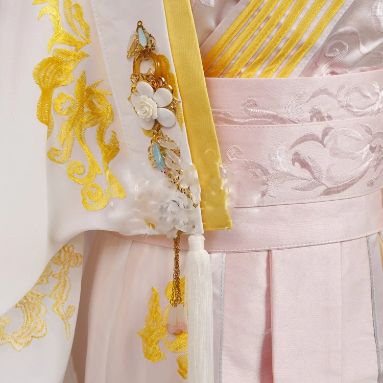 Golden Pink Yun Er Newest TV Play Chinese Hero-Zhao ZiLong of Three Kingdoms Period Actress Same Design Drama Costume Hanfu