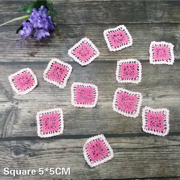 

5PCS Square Cotton Guipure Lace Fabric Crochet Flowers Appliques Patches DIY Garment Dress Sewing Trimmings And Embellishments