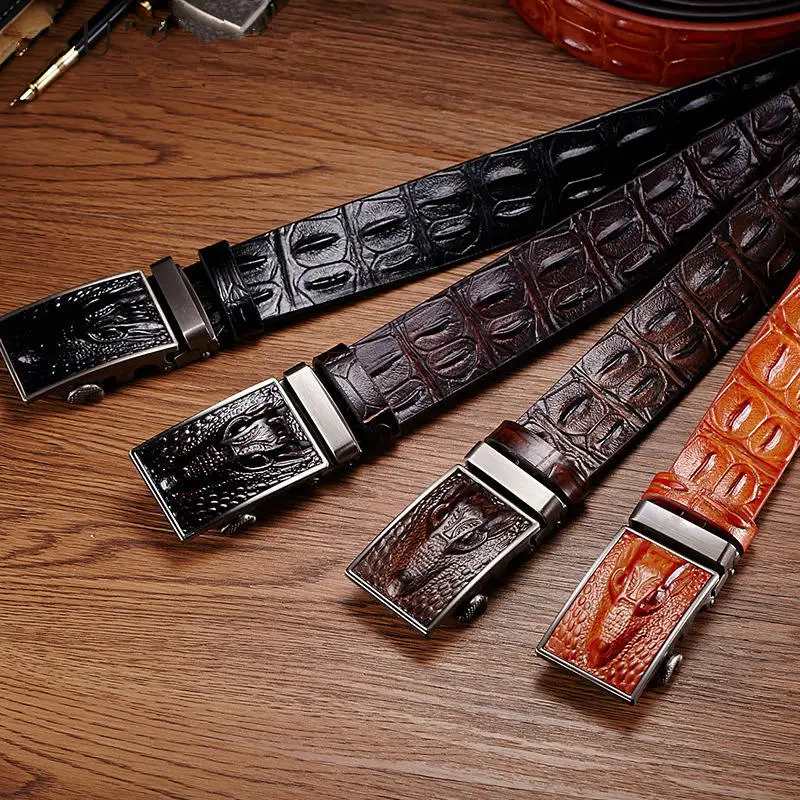 Новый Модный деловой мужской ремень из кожи крокодила женская сумка натуральной