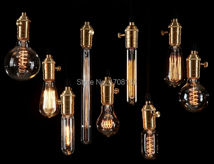 Ретро лампы накаливания старинная лампочка ST64 T4" сделай сам" для Edison Ламповые светильники, E27/220 V/40 Вт светодиодные лампы для подвесные светильники