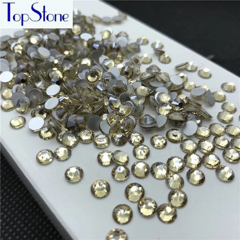 Topstone золотые тени для ногтей стразы с плоской задней поверхностью SS3 SS34 золото