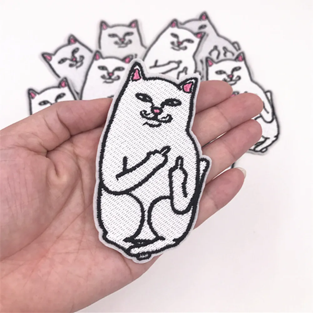 Горячая 1 шт. Кот (Размер: 5 3x9 8 см) значки вышитая аппликация швейная нашивка
