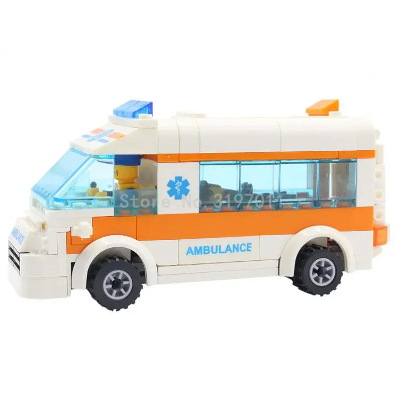 KAZI 85010 City Rescue Team Ambulance Bricks Educational Learning DIY Building Blocks Model Sets Kids Toys | Игрушки и хобби
