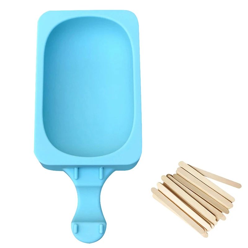 Oval Blue 3 шт. 1 шт. череп сова силиконовые формы для фруктового мороженного форма для изготовления мороженого с Деревянными Палочками DIY формы для фруктового льда желе Пресс-формы форма для мороженого - Цвет: Oval Blue