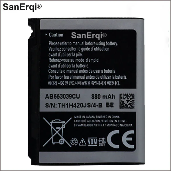 Аккумулятор AB653039CE AB653039CU для телефона Samsung S7330 F609 E958 U900 U800E 880 мАч|Аккумуляторы