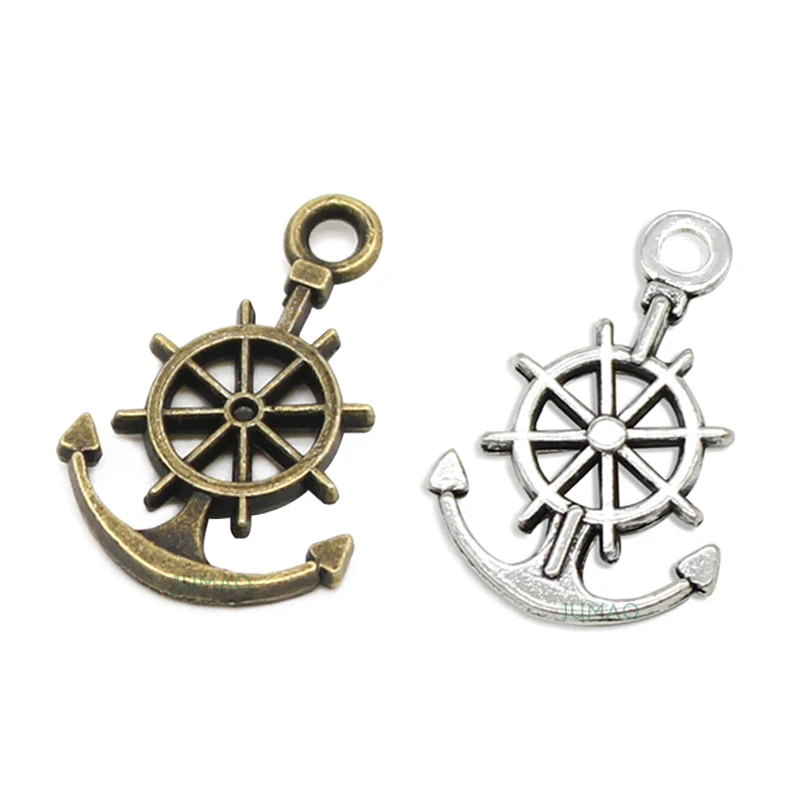 25 шт./лот античное серебро/бронза якорь руля Подвески Подвеска 21x14мм|charm pendant|rudder