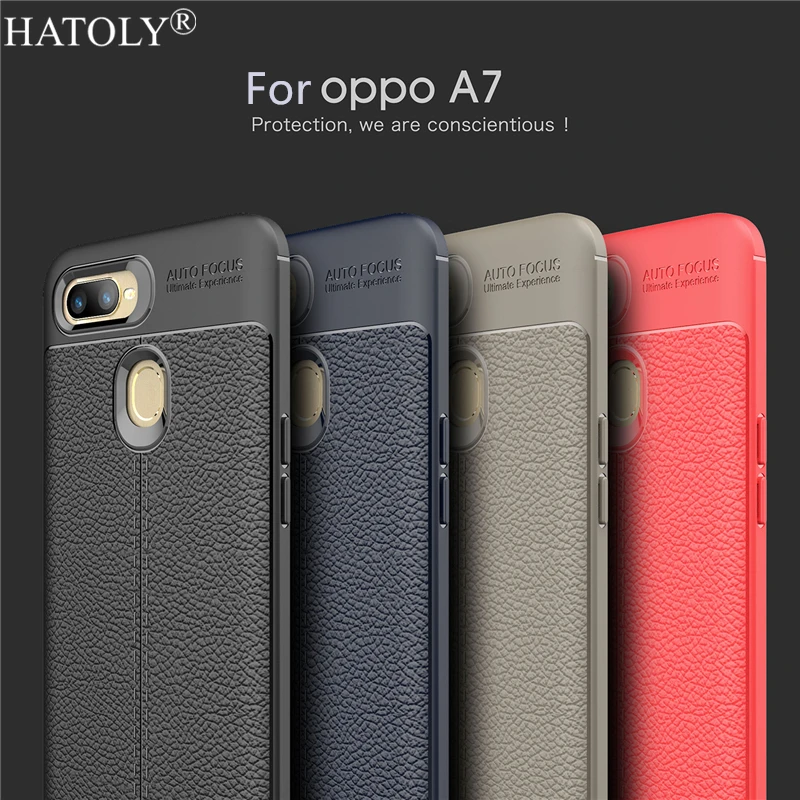 cover oppo a7 case rubber silicone armor protective shell soft business style phone case cover for oppo a7 case for oppo a7 free global shipping