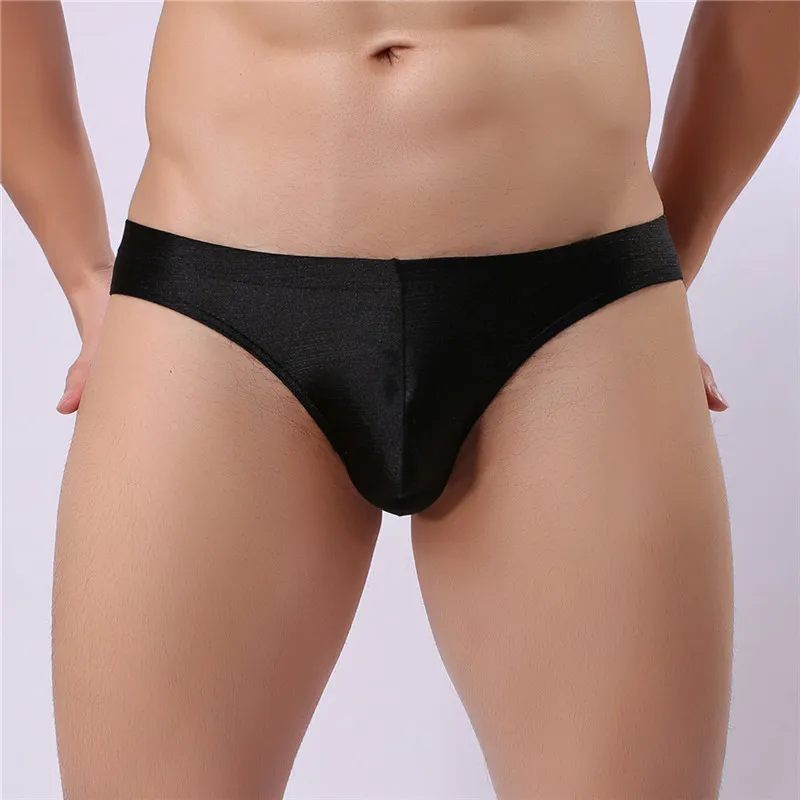 Модные новые поступления Мужское нижнее белье Briefefs шелковистые блестящие