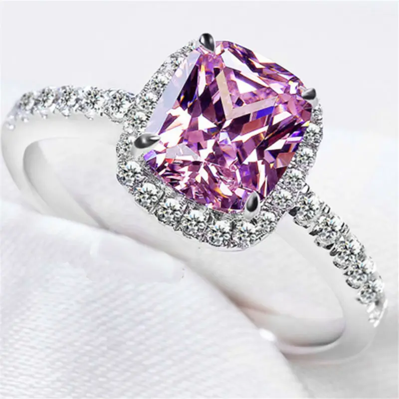 

Princess Pink Women's Rings Exquisite Ring Jewelry Gift Fashion For Wedding Parties And Engagement Ring Size5-11