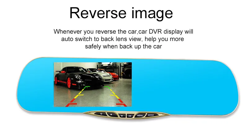 Denicer Dash camera 5,0 '', Автомобильное Зеркало Cvr, двойной объектив, камера заднего вида, Dvr, авто рекордер, видео Full HD 1080 P, передний и задний