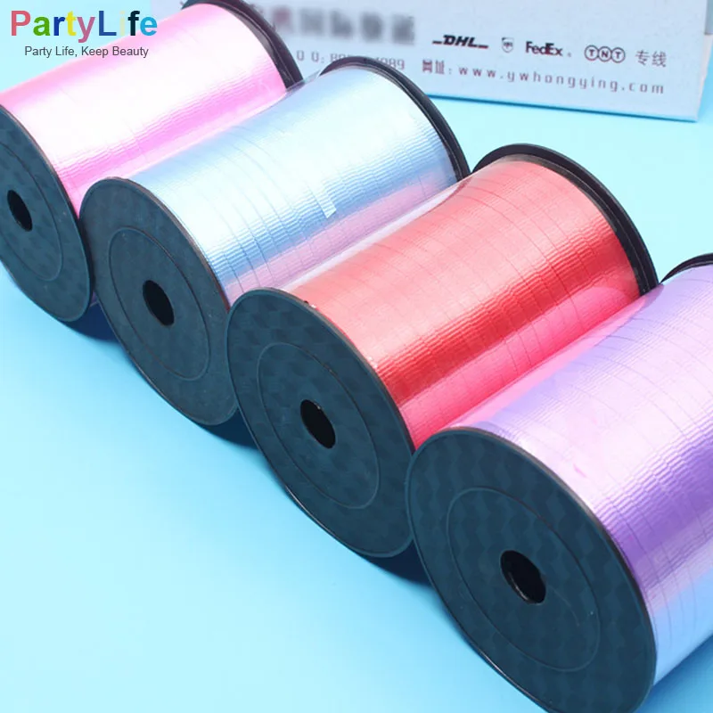 

500 Yard Polyester 13 Colors Solid Foil Balloon Curling Ribbon Birthday Wedding Party Decoration Strings Event&Party Supplies