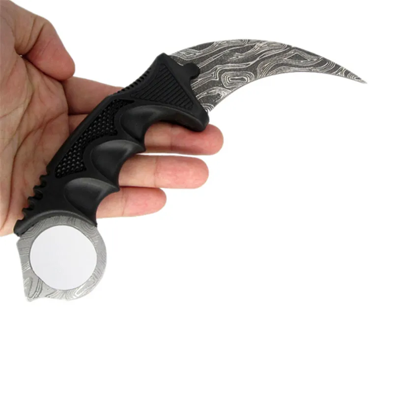 Grey corrosive Нож Karambit с фиксированным лезвием, тактический охотничий Радужный нож для выживания, ножи для кемпинга с тигром - Цвет: Grey corrosive