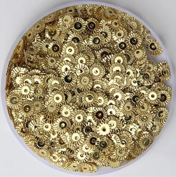 6mm wheel Золотые блестки 3 мм-30 мм плоские круглые ПВХ свободные блестки для рукоделия блестки Швейные украшения DIY аксессуары Lentejuelas Para Coser - Цвет: 6mm wheel