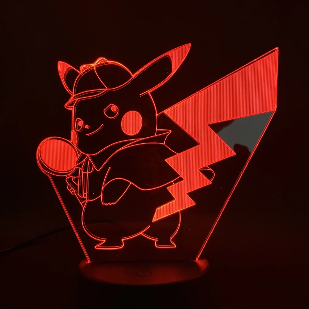 Игра Pokemon Go Pikachu рисунок детский ночник детская комната для учебы декоративная атмосфера Usb батарея светодиодный 3d-ночник лампа