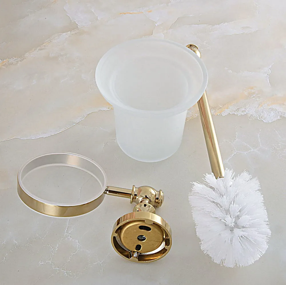 Настенный роскошный латунный держатель для туалетной щетки ванной комнаты