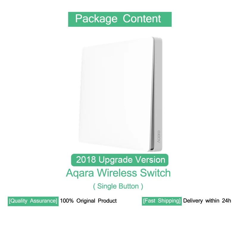 Настенный светильник Aqara, переключатель для дома ZigBee, нейтральная версия, одинарная двойная кнопка, ключ для Xiaomi mi, приложение для умного дома mi JIA Gateway Hub - Цвет: Upgrade Wireless 1