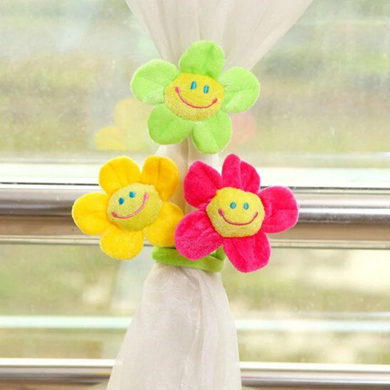 Лидер продаж 4 цвета ручной работы подсолнечника Шторы Пряжка tiebacks держатель