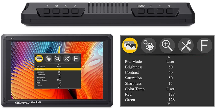 Feelworld FW279 7 дюймов ультра яркий 2200nit DSLR камера полевой монитор 4K HDMI Full HD 1920x1200 lcd ips монитор высокой яркости