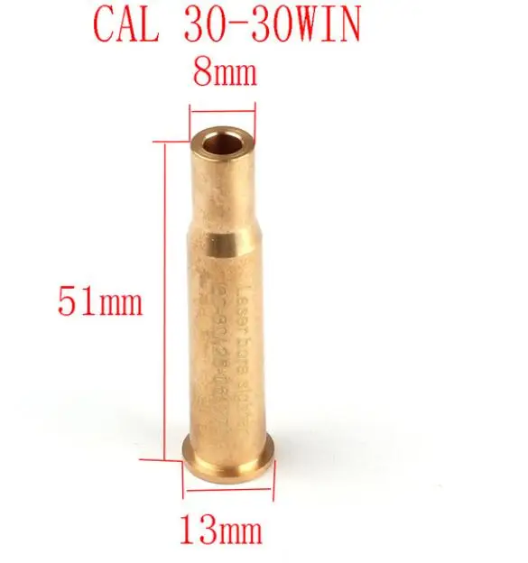 CAL30-30WIN Охотничий прицел 222REM. 223REM CAL.30. 303. 308. 45 7 мм 8 мм 12GA 20GA 7,62X39 30-30WIN Картридж красный лазерный Boresighter - Цвет: CAL30-30WIN