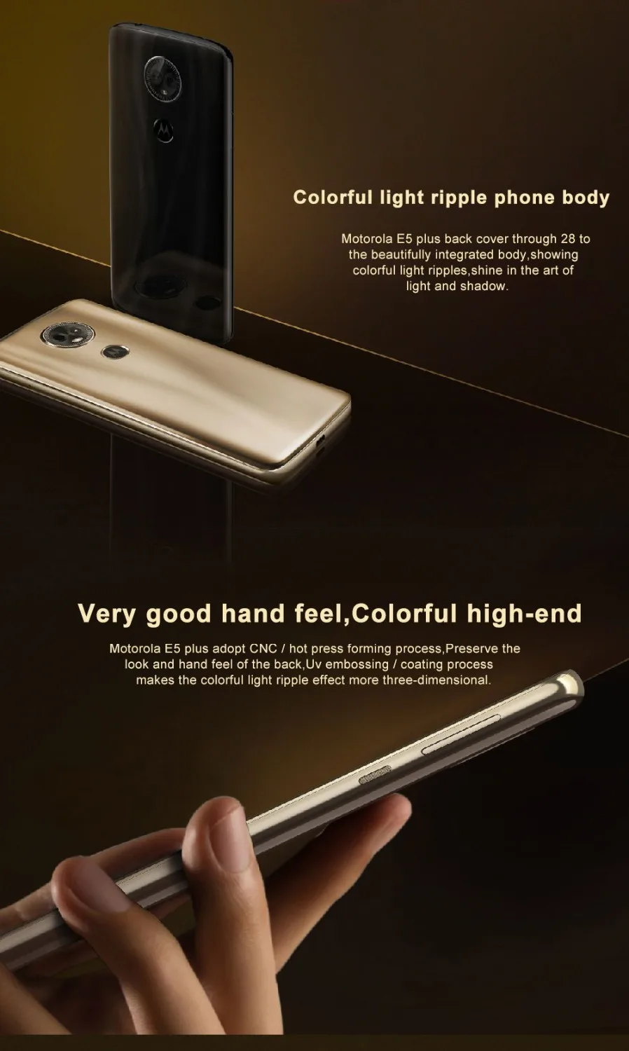 MOTO E5 плюс 6,0 Inch 3/4 ГБ Оперативная память 32/64GB Встроенная память телефона двойная камера Snapdragon 430 Octa Core 12.0MP+ 5.0MP 5000 мА/ч, 4G LTE смартфон