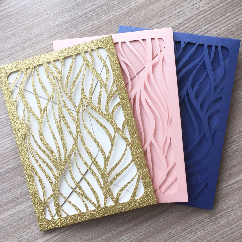 

100Pcs/Lot Exquisite Invitation Card Personalized Wedding Invitation Card Party Souvenirs Greeting Card