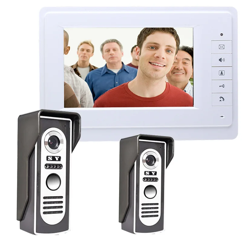 YobangSecurity " дюймовый монитор видео дверной звонок Дверной Телефон Видео дверной домофон ночное видение 2 камеры 1 монитор система безопасности