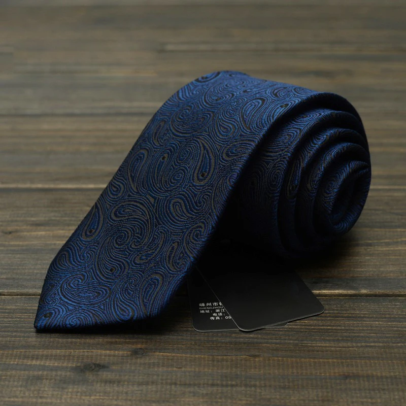 

Высокое качество Новые темно-синие галстуки Пейсли для мужчин 7 см Дизайнерский Модный брендовый галстук профессиональный костюм для интер...