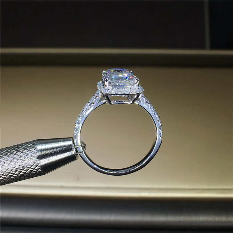 100% 18K 750Au Золотое кольцо Moissanite Diamond D color VVS с национальным сертификатом в форме
