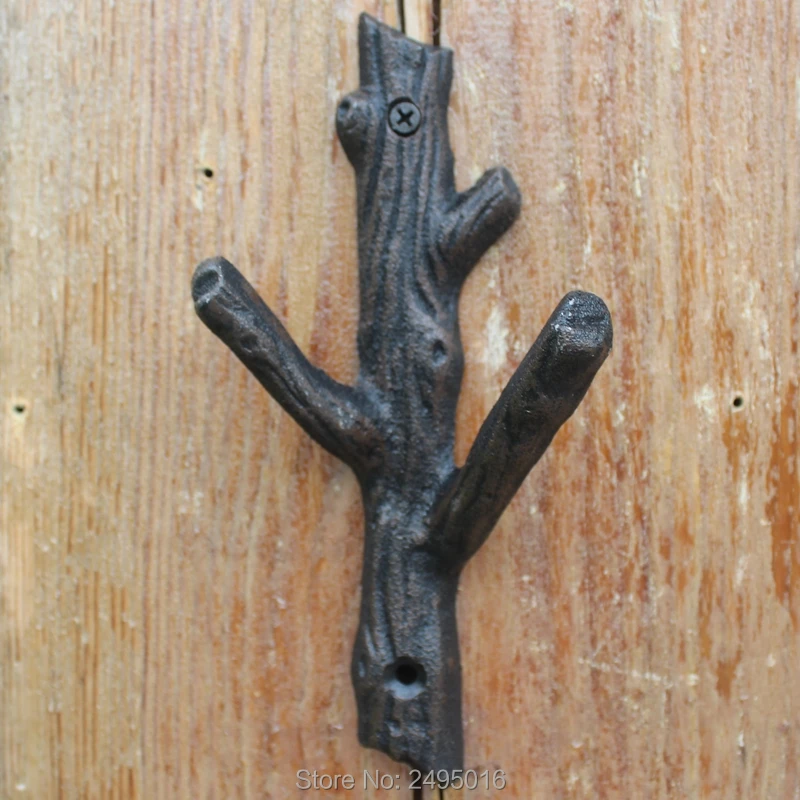 

Cast Iron Branch Look Wall Hook Display Hook Country Cabin Home Decor