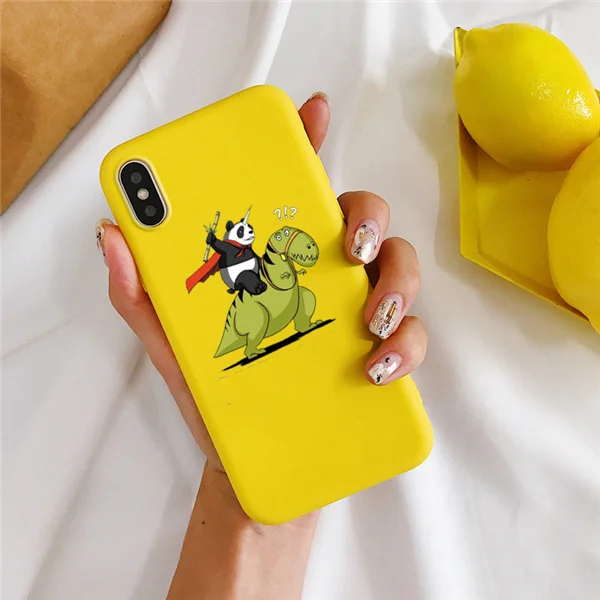 Yellow-2926 Мягкий ТПУ чехол для телефона с милым рисунком динозавра конфет для iphone 7 8 Plus 5 5S 6 6S 7Plus X XR XS MAX The Lion King - Цвет: Yellow-2926