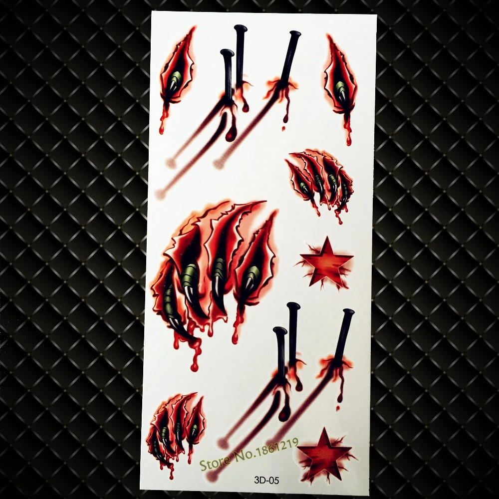 1 шт. высококачественные поддельные металлические татуировки наклейки