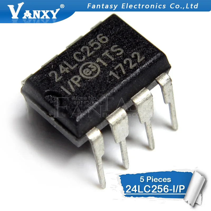 5 шт. 24LC256 I/P DIP 8 24LC256I/P DIP8 EEPROM I/P|Интегральные схемы| |