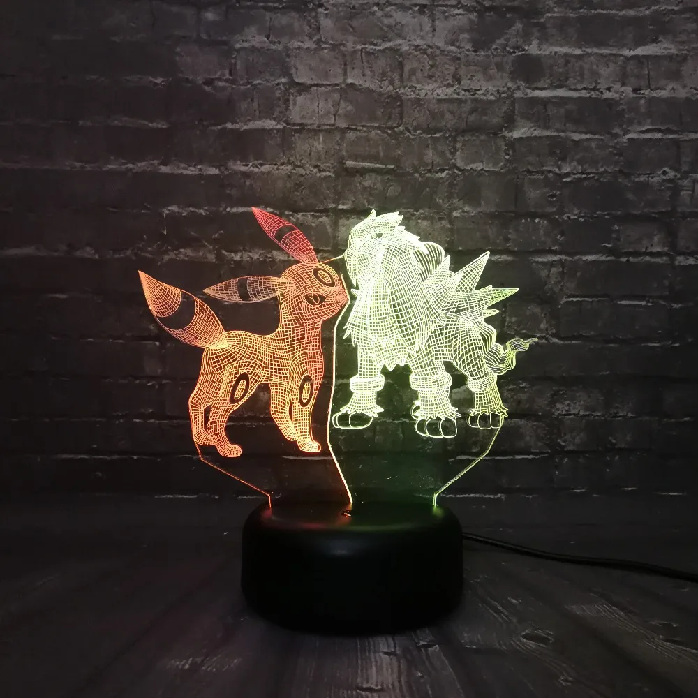 Новинка шар с покемоном игра ночник 3D светодиодный микс двойной цвет лампа для детей ребенок сон свет мальчик подарок мультфильм ребенок База свет