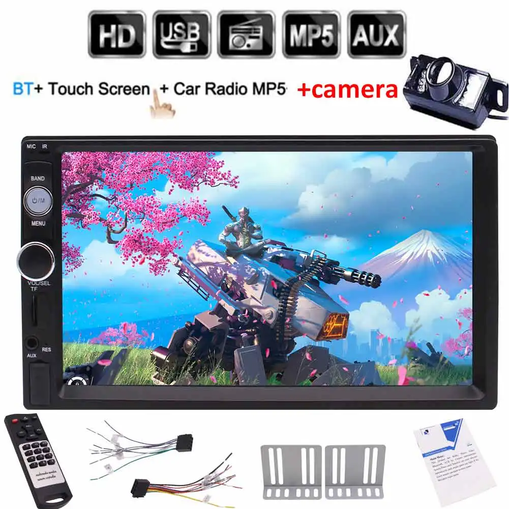 Бесплатная камера заднего вида + 6 2 &quotдвойной Din автомобильный стерео без CD/DVD
